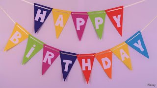 shorts DIY Happy Birthday Banner  Birthday Decoration Ideas At Home  Paper Birthday Crafts [upl. by Esnahc]