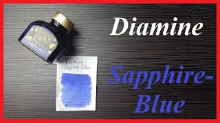 Diamine Sapphire Blue  Review Deutsch [upl. by Ahsakal62]