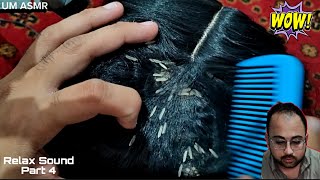 Satisfying Hair lice sound with Blue comb  Lice Removal  ASMR Sounds  Part 4 [upl. by Alansen]