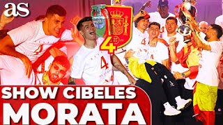 MORATA SHOW COMPLETO PRESENTACIÓN LAMINE NICO WILLIAMS OLMO RODRI HÉROES EUROCOPA 2024 CIBELES [upl. by Yevre357]