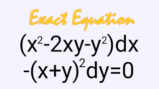 x22xyy2dxxy2dy0 ExactEquation L500 MathsPulseChinnaiahKalpana [upl. by Miru]