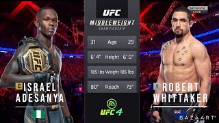 ISRAEL ADESANYA VS ROBERT WHITTAKER 2 FULL FIGHT UFC 271 [upl. by Ancalin567]