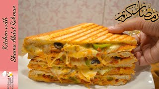 Chicken Fajita Sandwich  Chicken Cheese Sandwich  Quick And Easy Ramadan Special Recipe [upl. by Devora]