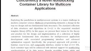 LC DC Lockless Containers and Data Concurrency a Novel Nonblocking Container Library for Multicore A [upl. by Rabi]