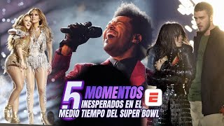 LOS CINCO MOMENTOS INESPERADOS EN EL SHOW DE MEDIO TIEMPO DEL SUPERBOWL [upl. by Ximenez706]