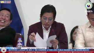 3rd QUAD Committee Hearing Cassandra Li Ong POGO and Duterte EJK [upl. by Ahsahtan]