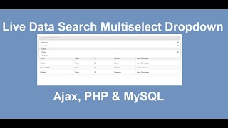 Live Data Search with Multiselect Dropdown  PHP Project [upl. by Kolnos417]