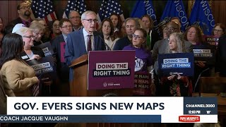 Wisconsin Gov Evers signs new legislative district maps [upl. by Ty472]