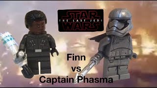 LEGO Star Wars The Last Jedi Finn vs Captain Phasma Scene [upl. by Sand]