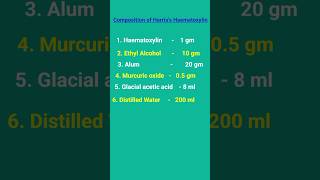 Composition of Harriss Haematoxylin HampEstain dmltlecture dmlt [upl. by Anigroeg]