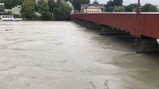 Inn wird bei Wasserburg zum reißenden Fluss [upl. by Haimarej]