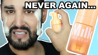 The Worst Primer Ive Ever Used  Milk Cloud Glow Foam Brightening Primer oily skin wear test [upl. by Fremont]