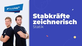 Stabkräfte mit dem zeichnerischen Knotenpunktverfahren 1 Technische Mechanik StudyHelp [upl. by Anyer]