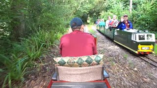 WOKING MINIATURE RAILWAY SOCIETY  MIZENS RAILWAY ON BOARD POV OF FULL LINE 060823 GU21 2JW [upl. by Alexia]