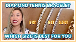 Comparing Diamond Tennis Bracelet on hand 35ct  5ct  9ct White Gold Yellow Gold By Bonnie Jewelry [upl. by Kriss662]