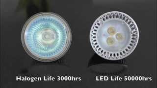 LED MR16 vs Halogen MR16 Light Bulbs [upl. by Yltneb]