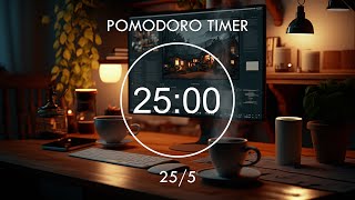 25 minute timer  Lofi Mix  Pomodoro timer  4 x 25 min 📚 Focus Station [upl. by Eimmelc]