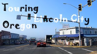 Touring Lincoln City Oregon drive through town central Oregon Coast Highway 101 driving downtown [upl. by Adelina265]