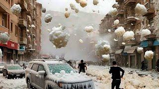 A moment ago in Spain Unprecedented hail destroyed El Ejido Almeria [upl. by Anitsyrhk]