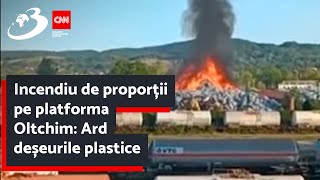 Incendiu de proporții pe platforma Oltchim Ard deșeurile plastice Pompierii intervin de urgență [upl. by Kampmann]