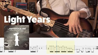 Light Years  Jamiroquai Bass Cover with Tab [upl. by William692]