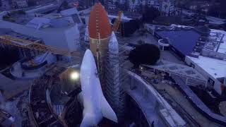 NASA space shuttle installed at site of future Los Angeles science museum [upl. by Cann]