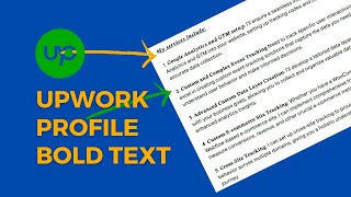 How to Bold Text on Your Upwork Profile Stand Out and Make an Impact [upl. by Aihsyla]