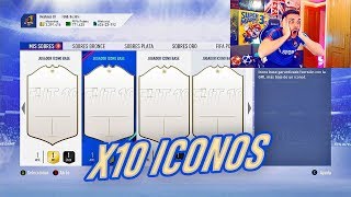 ABRO 10 SOBRES DE ICONO ASEGURADO  BOOOOOM FIFA 19 [upl. by Chae]