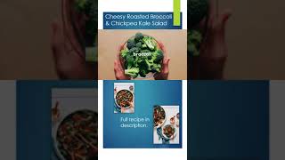 Cheesy Roasted Broccoli amp Chickpea Kale Salad  Recipe [upl. by Rebmak]