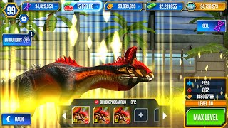 NEW CRYOLOPHOSAURUS X3 MAXED  JURASSIC WORLD THE GAME [upl. by Esil]