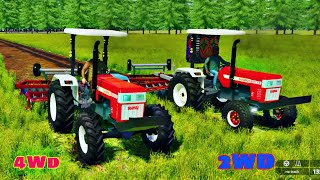 Swaraj 855 4Wd vs 2WD tractor power test New model Swaraj tractor game New Indian tractor game [upl. by Leslee544]