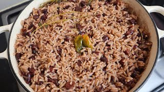 How To Make Jamaican Rice And Peas Step By Step Recipe  Caribbean Food Rice amp Peas [upl. by Aanas]