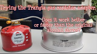 Trying the Trangia gas canister adapter Does it work betterfaster than the original alcohol stove [upl. by Tnilf413]