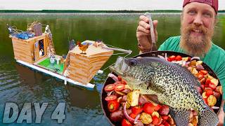 Catch amp Cook Crappie On Sebago Lake  DAY 4 of 7 Waterworld Survival Challenge Season 2 Pirate Ship [upl. by Adolf]