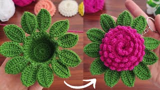 Super beautiful Very easy very useful crochet flowerkeychainpincushion🥰Sell and give as a gift [upl. by Erual]