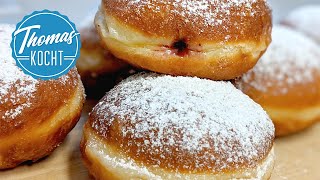 Berliner selber machen  Pfannkuchen Krapfen Kreppel  Thomas kocht [upl. by Llertnad]