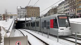 NF8U Züge der Rheinbahn am Bilker Bahnhof in Düsseldorf im März 2018 [upl. by Nooj]