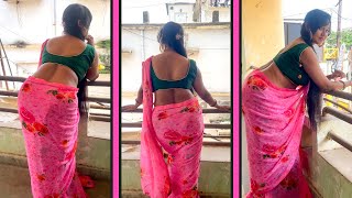 Stunning Saree Back Shoot Video  Latest Saree Fashion Saree Sundori  Low Waist sarees [upl. by Liponis953]