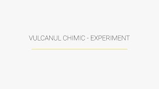 Vulcanul chimic – Experiment Manual chimie clasa a 7 a [upl. by Ammon]