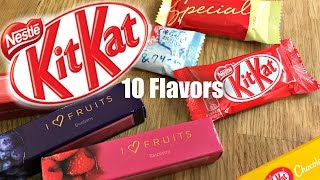 Tasting 10 Flavors of Japanese KitKats [upl. by Dorran]