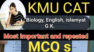 kmu cat past paper most repeated and important mcqs [upl. by Celestyna631]