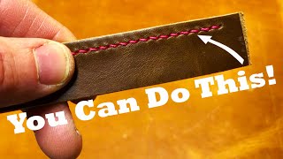 How to Hand Stitch Leather Get Better Fast [upl. by Naamana]