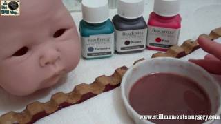 Painting mix for asian skin tone reborn dolls  Nikki Holland vlog 100 [upl. by Aihsei]