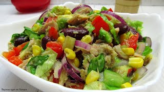 САЛАТ С ТУНЦОМ КОНСЕРВИРОВАННЫМ ☆ Очень быстро ВКУСНО и полезно  Вкусные идеи от Натали [upl. by Everrs]