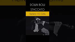 Heifetz vs Gitlis  Down bow staccato [upl. by Dabney]