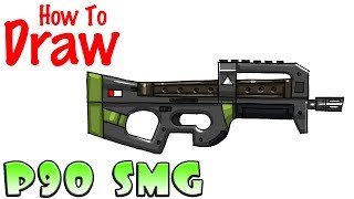 How to Draw the P90 SMG  Fortnite [upl. by Greenberg]