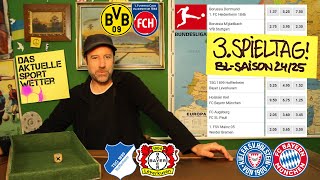 Bundesliga Tipps 3 Spieltag 2425  ua BVB  FCH amp Holstein Kiel  Bayern  Prognosen  130924 [upl. by Retsub843]