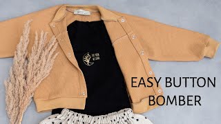 Easy button bomber sewing tutorial [upl. by Shirl345]