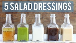 5 Homemade Salad Dressings  EASY  HEALTHY [upl. by Nedarb]