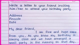 Write a letter to your friend inviting himher to attend your birthday party  Letter writing [upl. by Hyacintha]